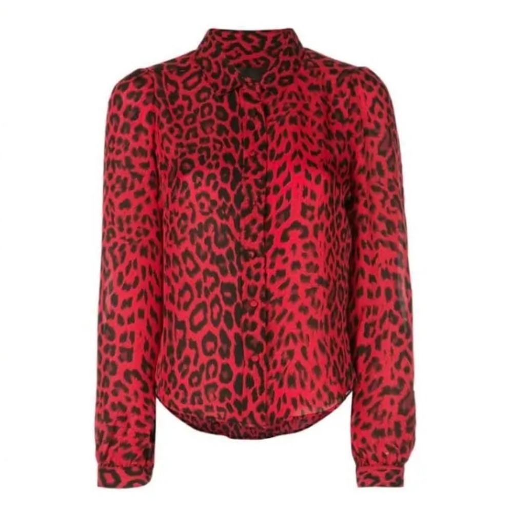 RtA silk leopard print blouse M